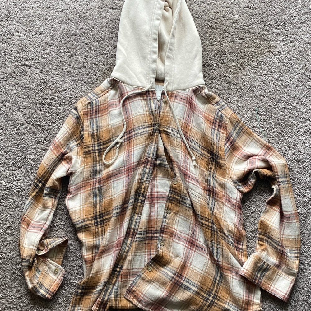 American Eagle Outfitters Checkered Hooded Shirt